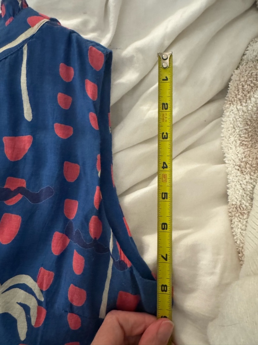Oliphant Pink Blue White Tropical Print Sleeveless Midi Dress, Size Large - Picture 5 of 12